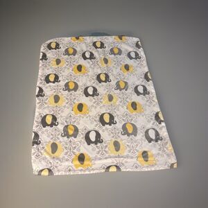 S L Home Fashions Baby Blanket Elephants Grey Yellow White Sherpa 30” X 38”